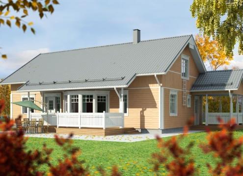 № 1214 Купить Проект дома Карелия 158-111. Закажите готовый проект № 1214 в Пскове, цена 56880 руб.
