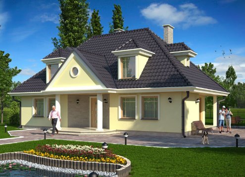 № 1845 Проект дома Липница. Закажите готовый проект № 1845 в Пскове, цена 54144 руб.